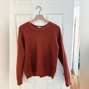 Cyrus Women's Brick Red Crew Neck Sweater